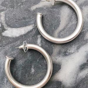 Sleek Silver Minimalist Earrings